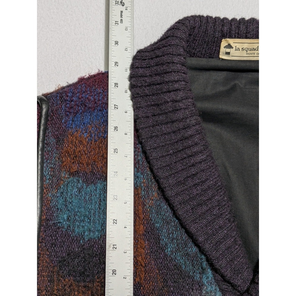 Vintage La Squadra Monte Carlo Mohair Cardigan Jacket Italy Abstract Knit... - Picture 11 of 16